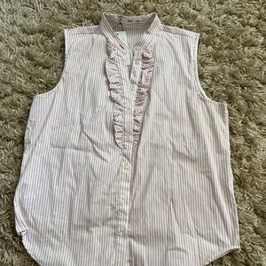Sleeveless business casual pink striped shirt